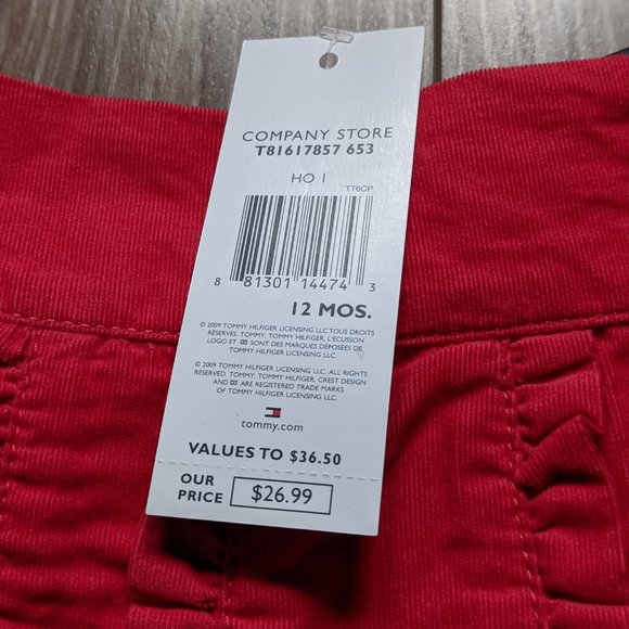 NWT Baby Girl (12M) - TOMMY HILFIGER Corduroy Pleated Skirt - Picture 6 of 6